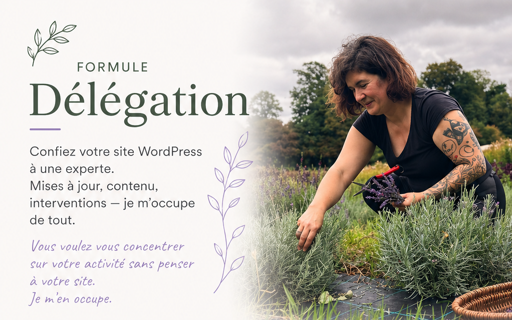 Jardinez au lieu de faire les mises à jour de votre site, je m'occupe de tout