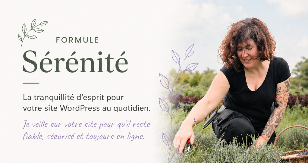 Hélène qui s'occupe de ses plantes comme elle s'occupe de votre site : avec amour